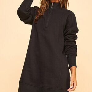 Freezia Black Sweatshirt Dress